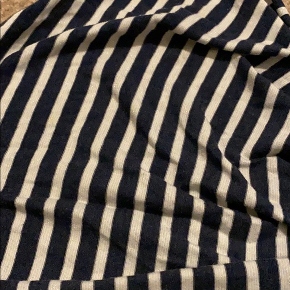 Navy & white & tiny silver stripe scarf - Picture 3 of 5